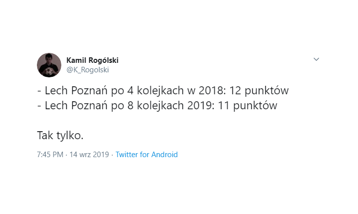 Lech Poznań po 4. kolejkach w 2018 VS po 8 kolejkach w 2019 xD